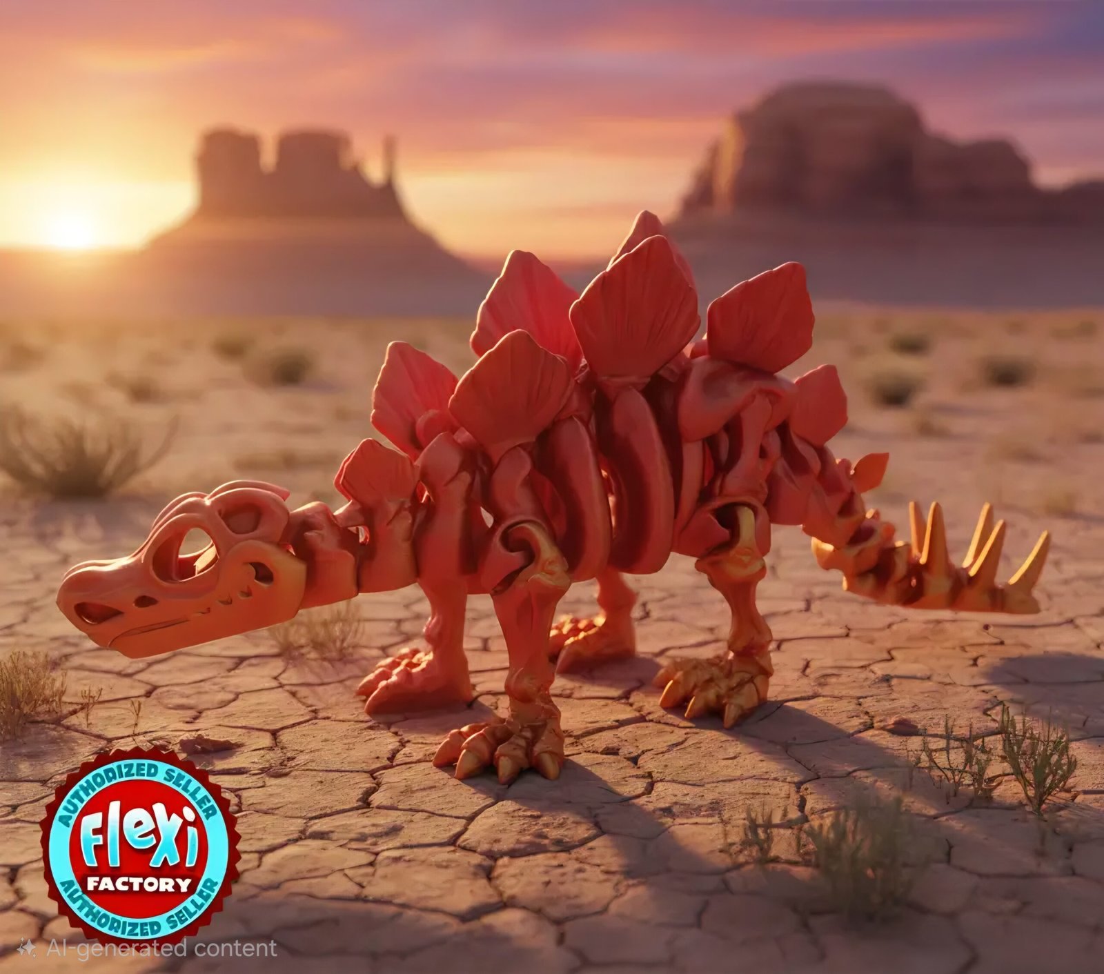 3D Printed Articulated Skeleton Dinosaur's | Flexi Factory | Fidget | Stegosaurus