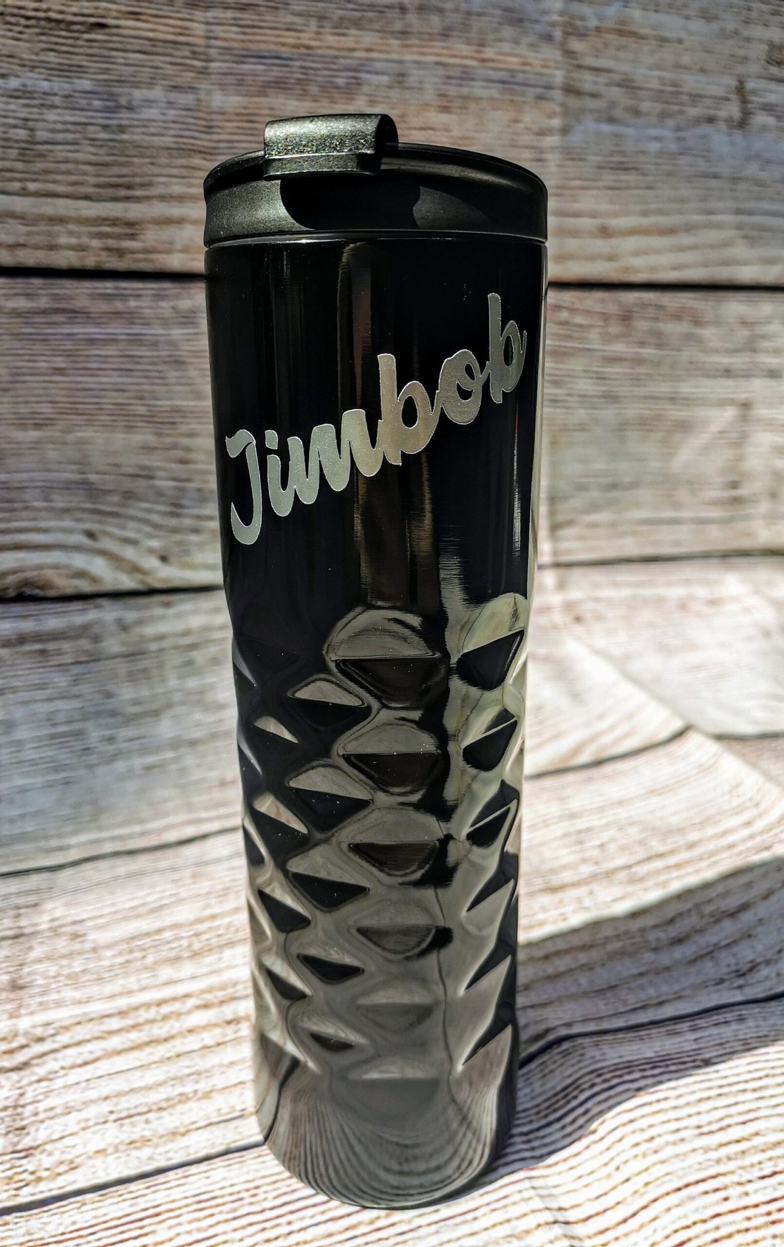 Thermos Diamond Double Walled Stainless Steel Travel Mug Durable Warming in white or black