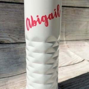 White Thermo Dimond Double Walled Stainless Steel Travel Mug