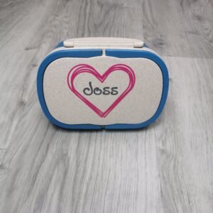 Blue Wheat Straw Lunch Box: Two-Layer Eco-Friendly Food Container