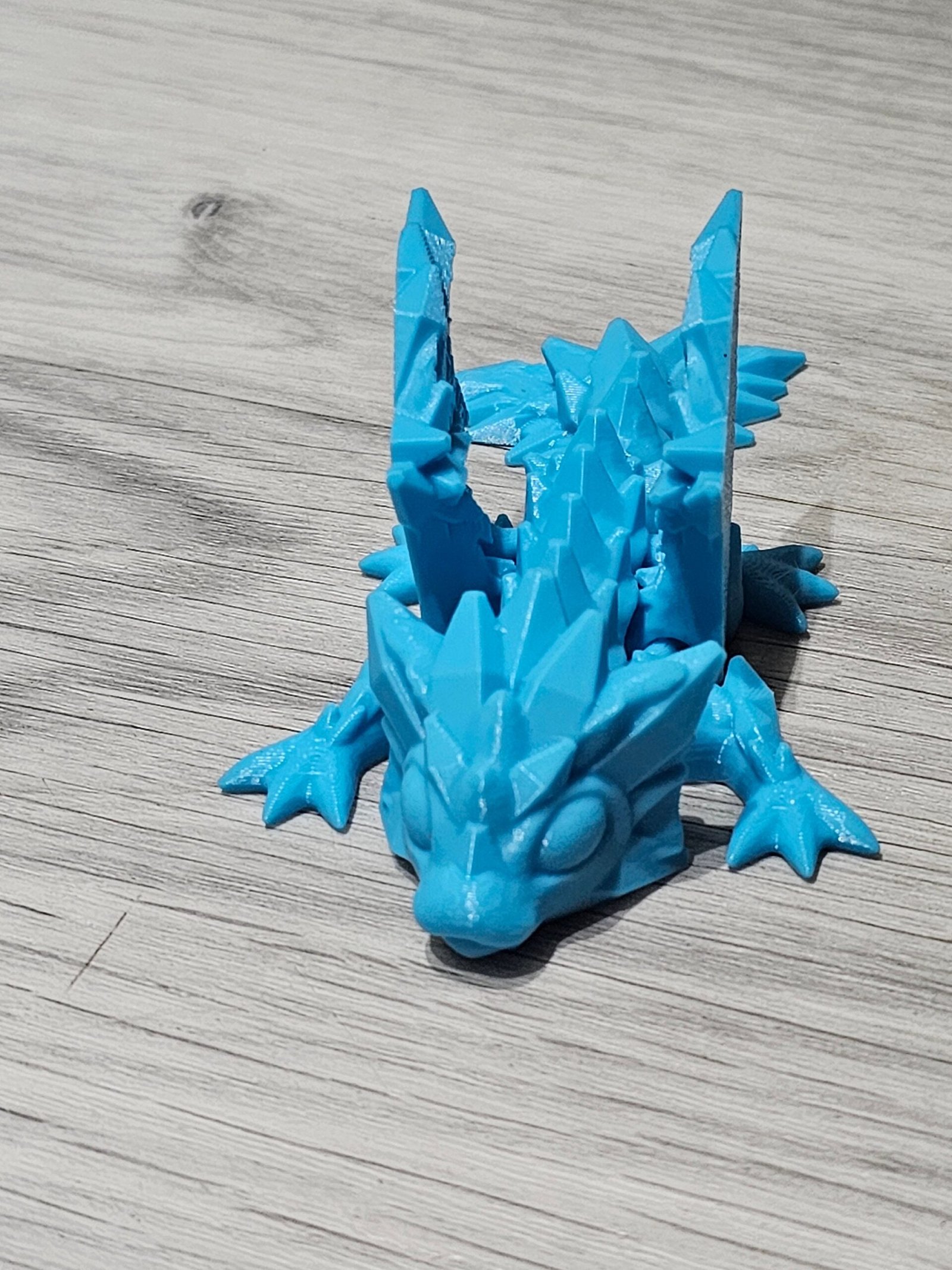 3D Printed Articulated Crystal Wing Wyvern Dragon with Egg: Fidget Toy - Image 5