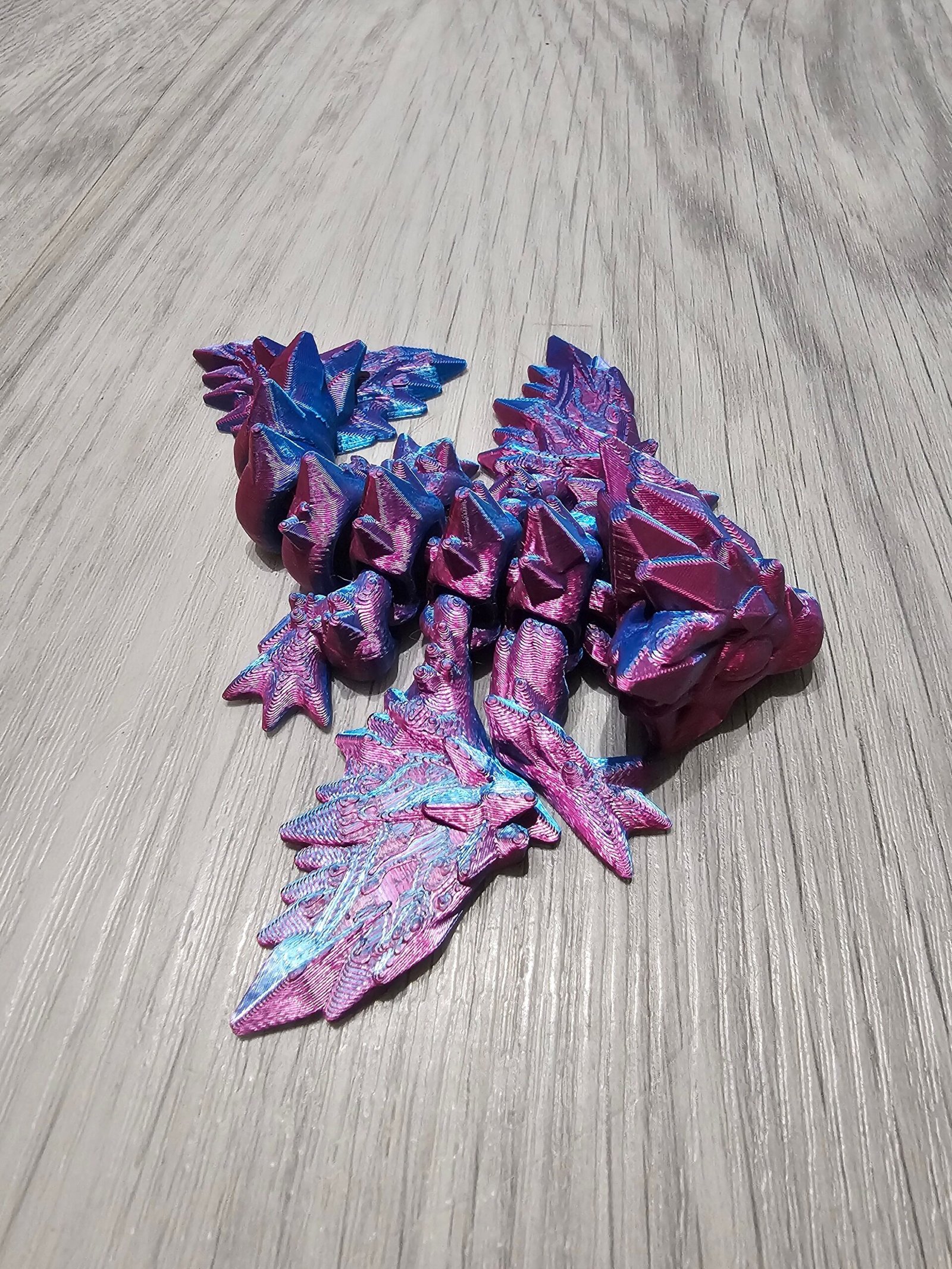 3D Printed Articulated Crystal Wing Wyvern Dragon with Egg: Fidget Toy - Image 6