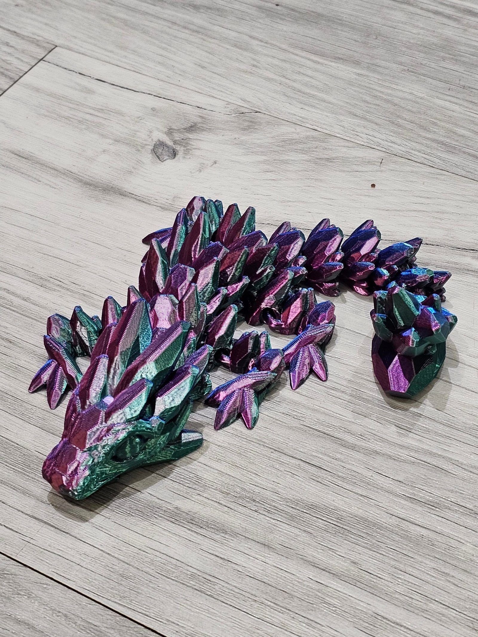 3D Printed Articulated Gem Stone Dragon Fidget - Cinderwing Design - Image 3