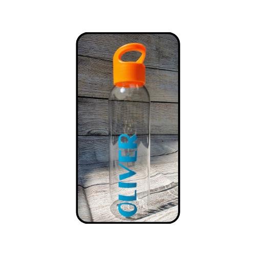Personalised Water Bottle: Orange Lid, Slim Design, Sports Bottle - Image 4