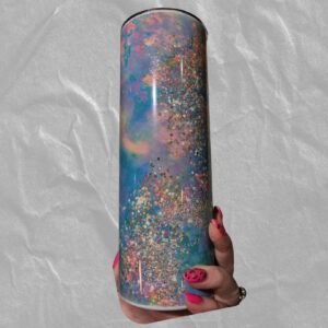 Tumbler with Straw,  double walled. Full wrap with personalisation option.