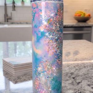 Tumbler with Straw,  double walled. Full wrap with personalisation option.