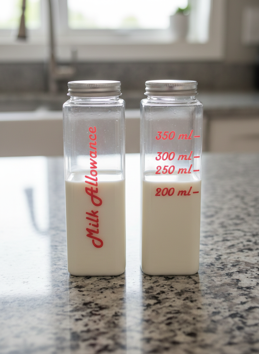 Milk Allowance Square Bottles (Personalisation option) - Image 2