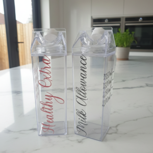 Milk Carton Style Bottles (Personalisation option)